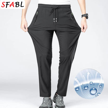 5XL High Stretch Outdoor Sport Hiking Pants Men Zipper Pockets Trousers Men Summer Thin Quick Dry Men's Pants Trekking Fishing.
