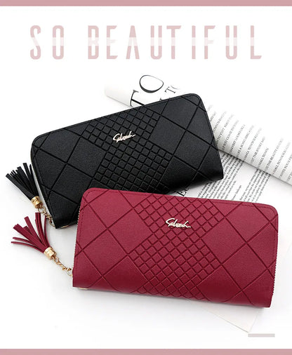 Zipper Money Coin Purse Women Card Holder Long PU Leather Clutch Wallet Large Capacity Lady Wristlet Phone HandBags Money Pocket.