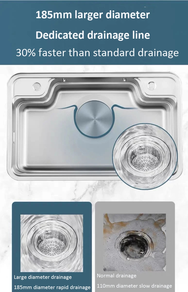 Japanese 3D Flat Large Single Slot Little millet grain Nano 304 Stainless Steel Kitchen Sink Wash Basin Dish Basin for Household