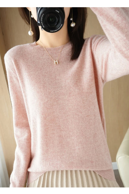 Herbst Winter frauen Pullover Oansatz Kaschmir Solide Pullover Schlank Bodenbildung Shirt Langarm Casual Grundlegende Pull Femme Pullover