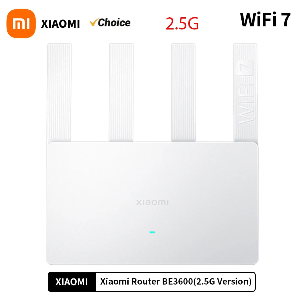2024 Xiaomi Router BE3600 WiFi7 2.4/5GHz Duan Bands 160Mhz 3570Mbps Mesh Networking Gaming Acceleration 2.5G Ethernet Port.