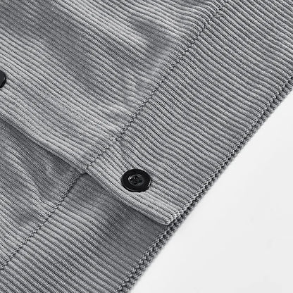 Men's Corduroy Jacket Stand-up Collar Slim Fit Retro Multi-pocket Workwear Commuter Coat for Spring And Autumn