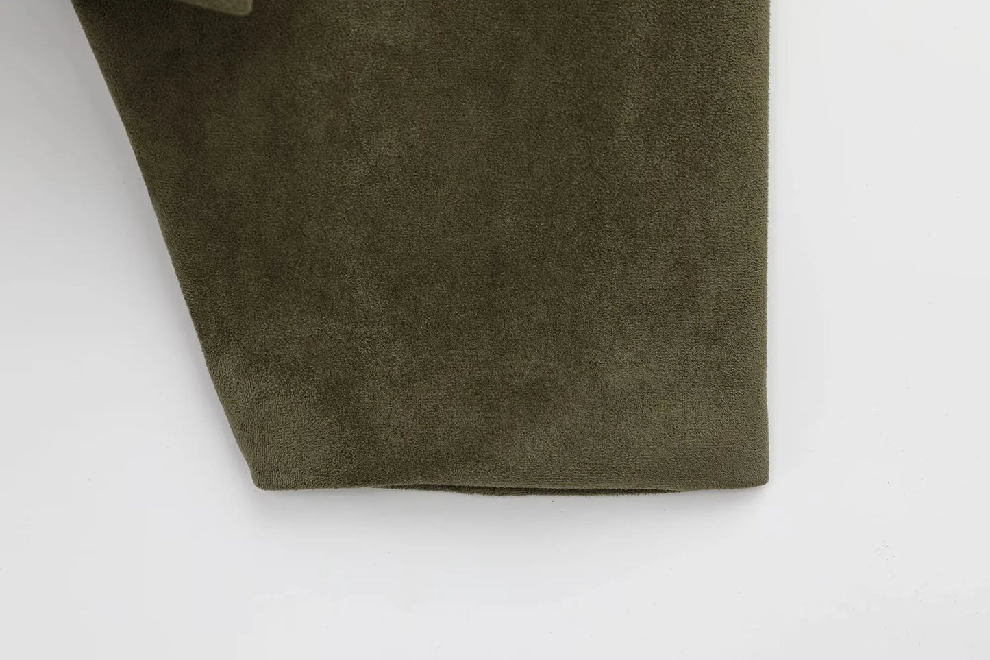 TRAFZA Damen-Jacke mit Wildleder-Textur, High Street, lange Ärmel, Umlegekragen, elastischer Reißverschluss, Knopfleiste, solider, trendiger Frühlingsmantel