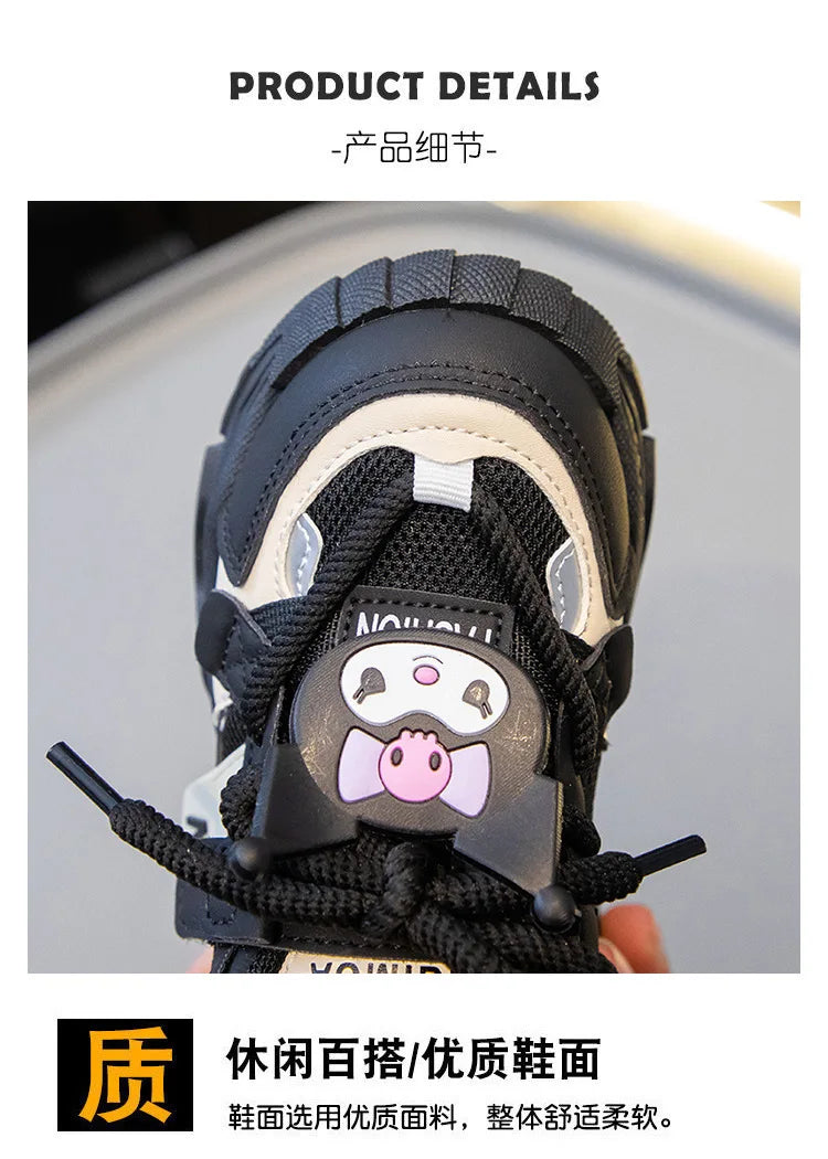 Anime Girls Kuromi Autumn New Board Shoes Sanrio Sports Dad Shoes Children Cartoon Kawaii Comfortable Breathable Casual Shoes.