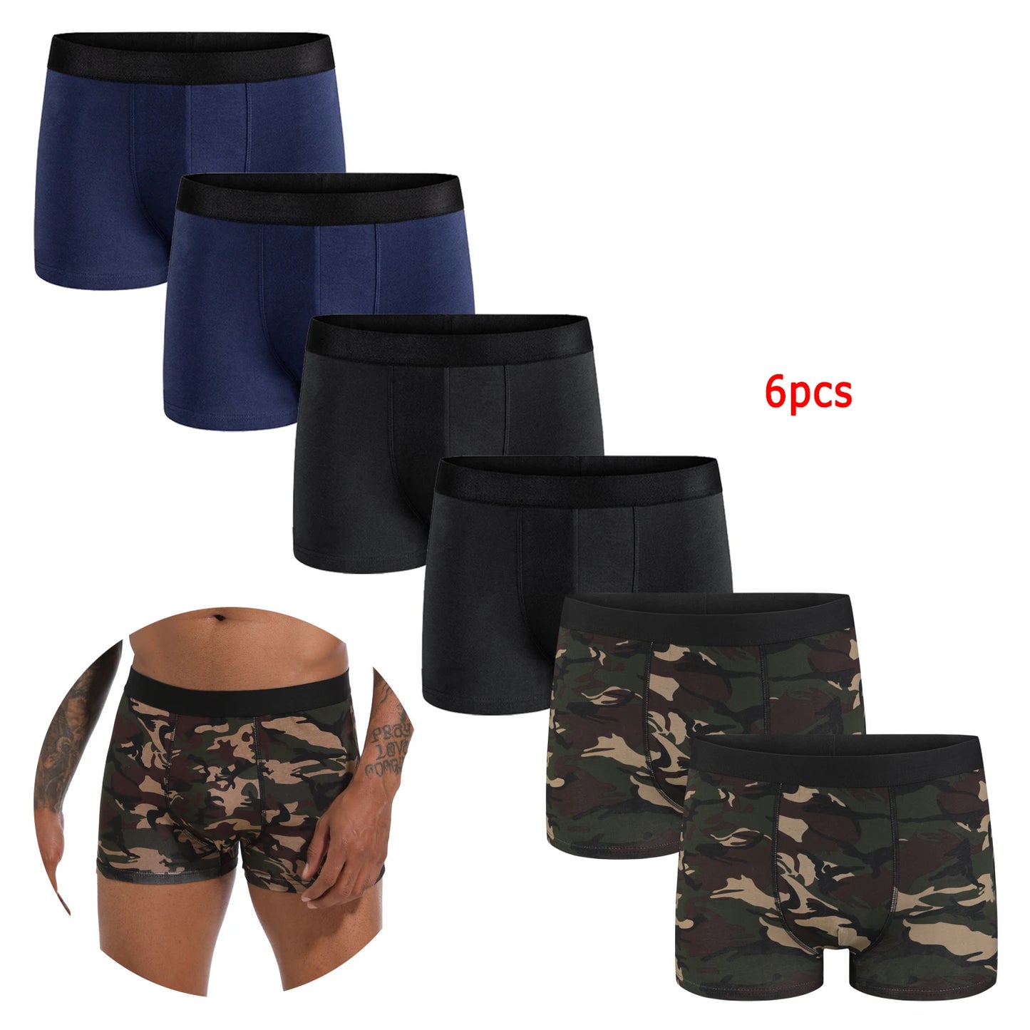 6 stücke Pack 2024 Männer Höschen Baumwolle Unterwäsche Männlich Marke Boxer Und Unterhose Für Homme Luxus Set Shorts Box Slip kit