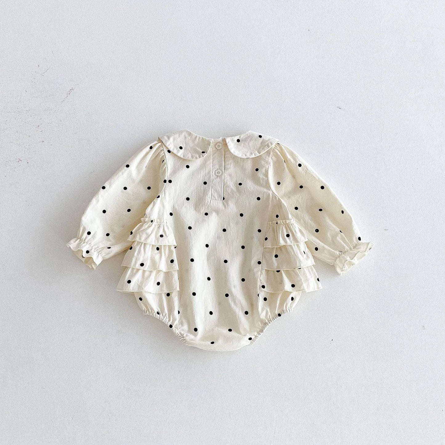 2023 herbst Neue Baby Mädchen Bodysuit Baumwolle Polka Dot Gedruckt Infant Mädchen Ein Stück Kleidung Kleinkind Overall Neugeborene Kleidung.