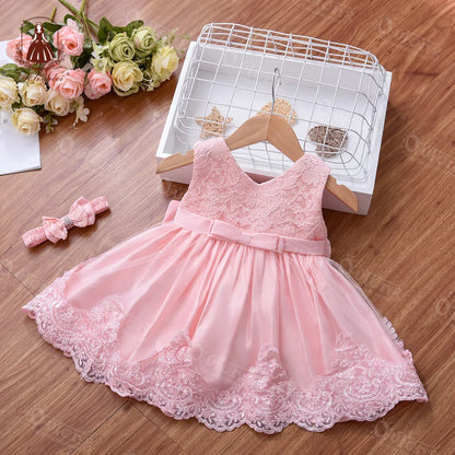 Kinder Elegante Kleider Für Mädchen Baby 1. Geburtstag Party Kleid Mädchen Prinzessin Rock Kinder Spitze Vestidos 0-24Months.