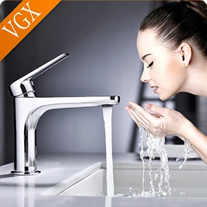 VGX Luxury Bathroom Faucets Basin Mixer Sink Faucet Gourmet Washbasin Tapware Hot Cold Water Tap Brass Chrome Black Brushed Gold