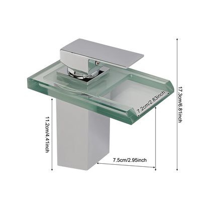 Smart Bathroom Faucet with Temp Light, Anti-Scald LED Indicator, Brass Construction, Waterfall LED Faucet, LED Color Changing