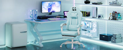 WOLTU Ergonomischer Gaming-Stuhl, Bürostuhl mit hoher Rückenlehne, Drehsessel mit Fußstütze und höhenverstellbarem Computerstuhl für die Lendenwirbelsäule