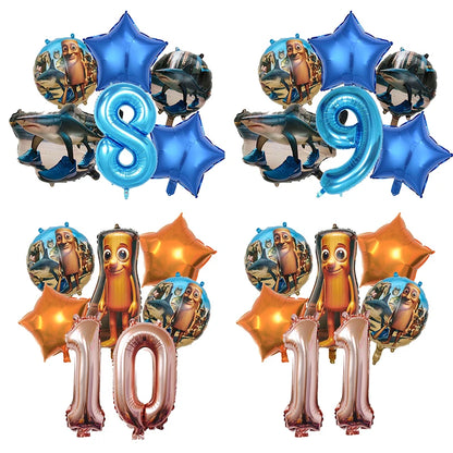 Italienisches Brainrot-Ballon-Set, Babyparty-Party-Ballon, Tralalero Tralala TungTungTungSahur-Luftballons, Dekoration, fotografische Requisite.