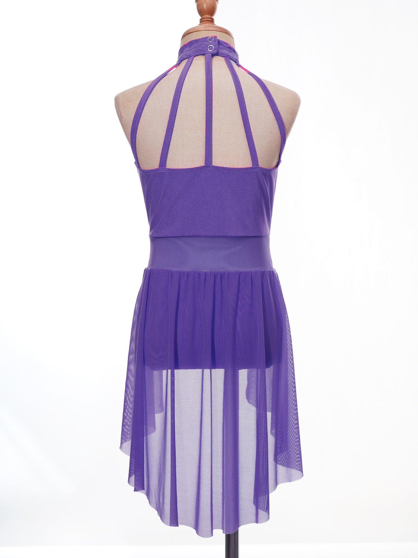 Mädchen Ballett Gymnastik Trikot lyrischen Tanz kleid ärmellose florale Spitze Tutu Tanz kleidung für Eiskunstlauf Bühnen performance