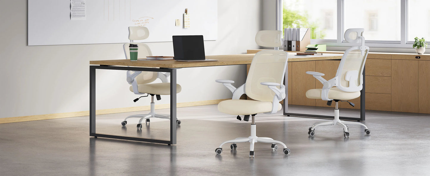 WOLTU Ergonomischer Netz-Bürostuhl, anhebbarer Gaming-Stuhl mit Kopfstütze, verstellbare Lordosenstütze, drehbarer Computerstuhl mit hoher Rückenlehne