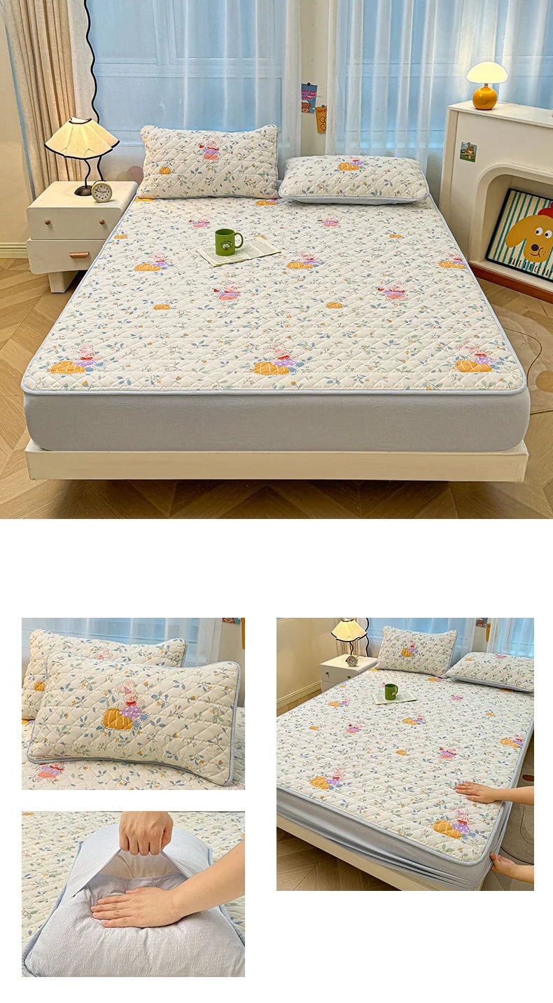 Non-slip Bed Cover Queen/King Size Bedspread Thicken Bed Linen Home Mattress Protector cubre colchón (Pillowcase Need Order)