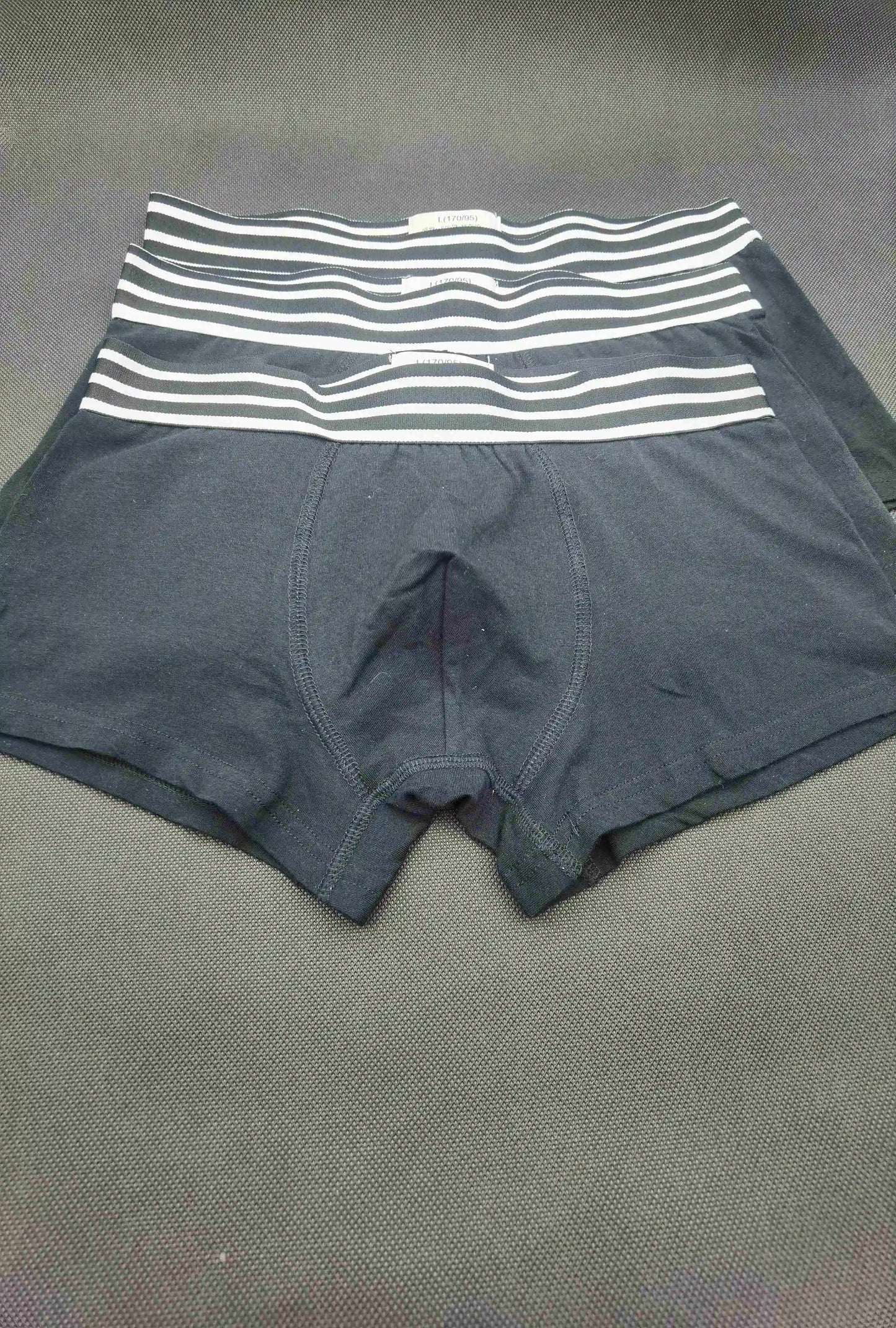 3pcstopmen's Baumwolle Boxer Unterwäsche Herrenmode Streifen gürtel einfarbige Unterhose ultra weiche bequeme Atem männliche Höschen Shorts