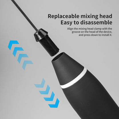 Powerful Milk Frother Wand Mini Handheld Milk Frother Whisk Rechargeable Drink Mixer for Coffee Lattes.