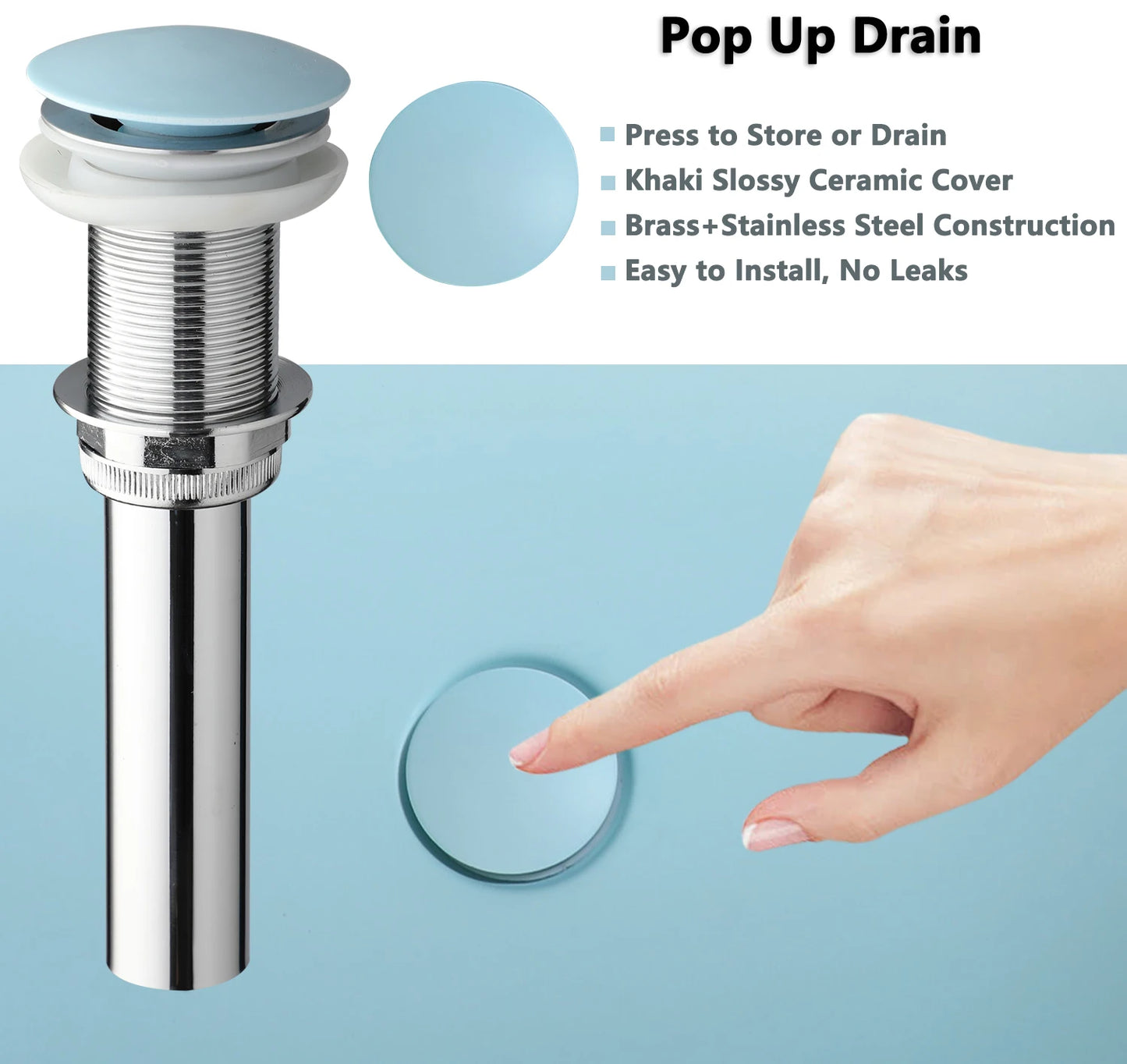 KEMAIDI Waschbecken-Set für Badezimmer, blaues Waschbecken, Deckmontage, Waschtisch-Waschbecken mit einem Griff, Aufsatzwaschbecken-Wasserhahn-Kombination