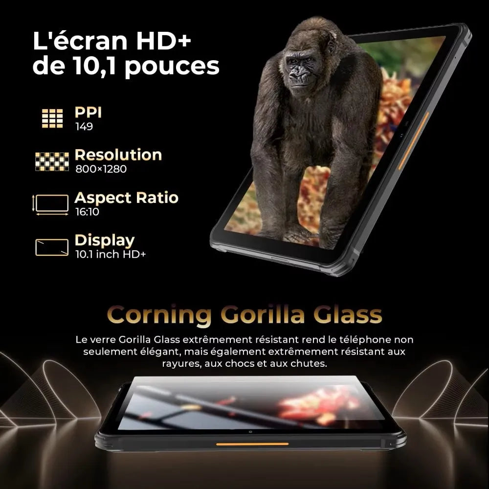 Rugged Tablets HOTWAV R7 12GB(6+6) 256GB 10.1'' 16MP+16MP Android 13.0 15600mAh large battery 20W Dual SIM 4G GPS.