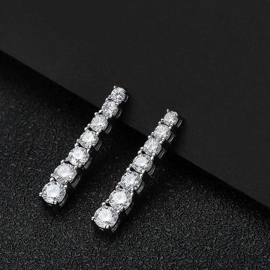 KNOBSPIN D VVS1 Moissanite Pandent Earrings for Woman Wedding Jewely with GRA s925 Sterling Sliver Plated 18k White Gold Earring.