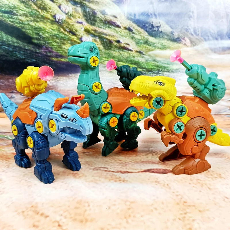 3 in1 DIY Screwing Dinosaurs Baby Toys For 3 Years Old Assembly Nuts Model Sets Safe Blocks Early Educational  Toddler for Kids.
