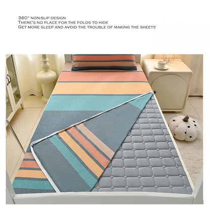 WOSTAR Geometric printed mattress protector cover with zipper fully enclosed single bed sheet pure cotton protection pad 90x190.