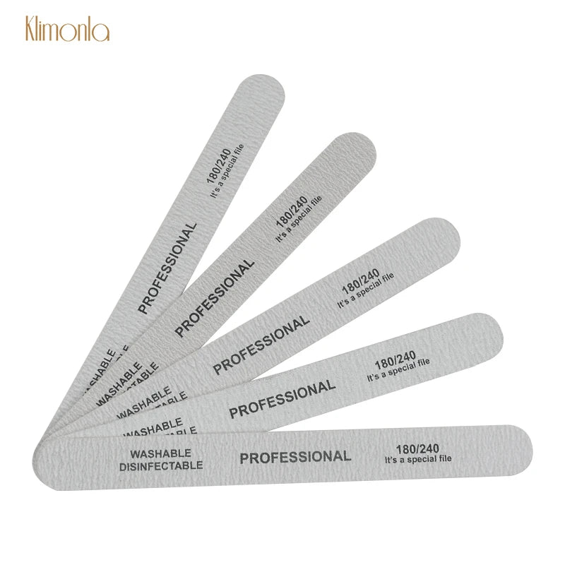 10pcs/lot Sandpaper Nail File for gel nails 180/240 Professional Manicure Buffer Pedicure Double-sided set de limas Nail Tools.