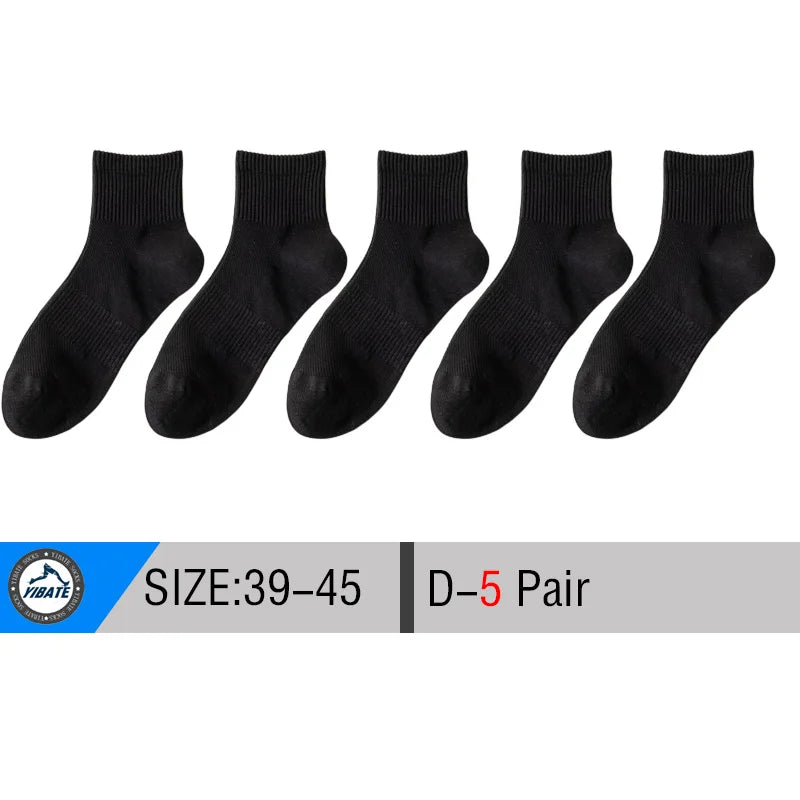 5/10 Pair Men's  Cotton Socks High Quality Breathable Mesh Socks Durable Solid Color Casual Socks Fashion Dress Socks Man.