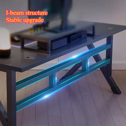 Ergonomischer Gaming-Tisch, Desktop-Computer, Doppel-Player-Gaming, luxuriöser und stabiler Gaming-Tisch, Schlafzimmer-Schreibtisch und Lernen