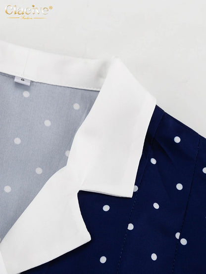 Clacive Mode Lose Druck Frauen Kleid 2025, Casual Revers Langarm Büro Dame Midi Kleider Elegante Klassische Gürtel Weibliche Kleid.