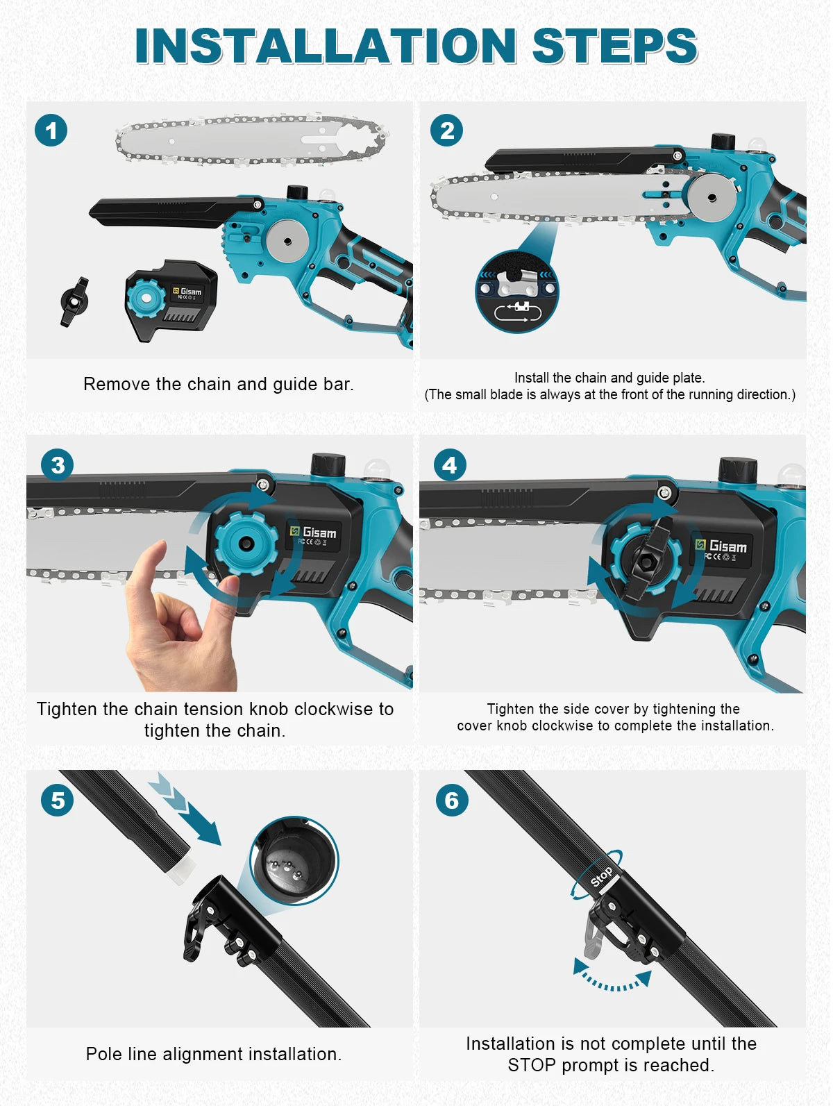 GΣ Bürstenlose Teleskopstange, elektrische Kettensäge, kabellose Hochverschraubungssäge, 2-in-1-Gartenschere für Makita 18 V Akku-Stift