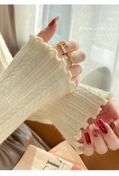 2025 Korea Geraffte Rollkragen Frauen Pullover Herbst Winter Warme Pullover Schlank Tops Gestrickte Pullover Jumper Weiche Pull Weibliche.