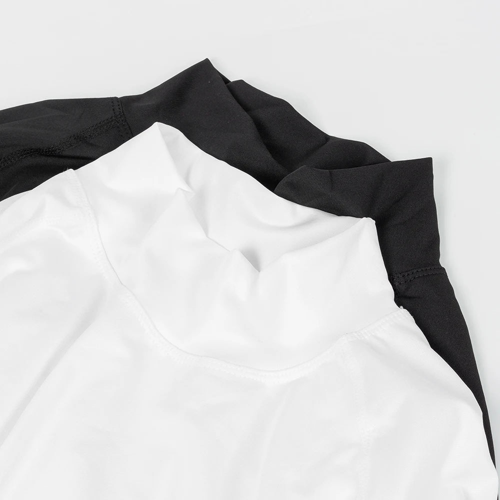 Mens Bodybuilding Sports Tight T-shirt Summer Compression Turtleneck Short Sleeve Gym Fitness Running Quick Dry Male Workout Top.