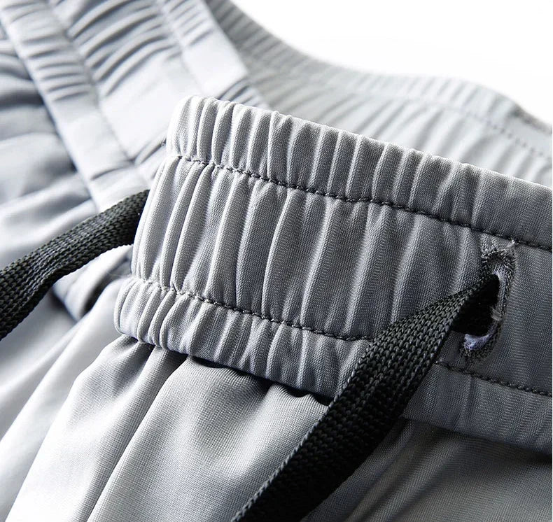 2024 Summer Soft Ice Silk Fabric Men's Thin Casual Pants Korean-style Fashion  Straight High Stretch Trousers Male Luxury Brand