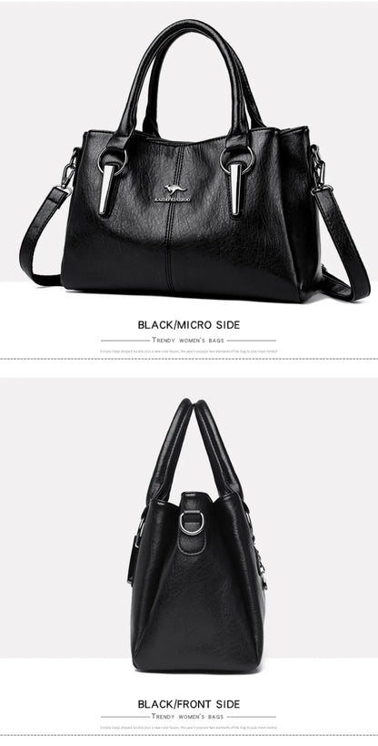 Genuine 3Layers High Quality Soft PU Leather Ladies Shoulder Crossbody Bags for Women  Luxury Handbags  Women  Designer A Main