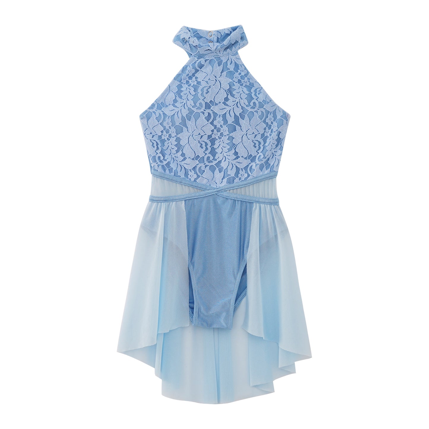 Mädchen Ballett Gymnastik Trikot lyrischen Tanz kleid ärmellose florale Spitze Tutu Tanz kleidung für Eiskunstlauf Bühnen performance