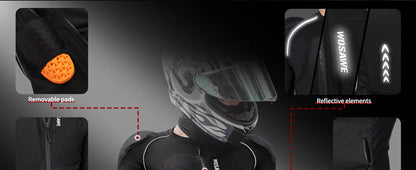 WOSAWE Men's Motorcycle Racing Jacket Off-Road CE Protective Gear Motocross Soft Armor Body Protector Sports Racing Equipment.
