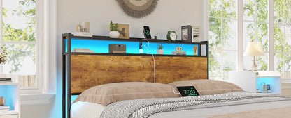 140x200 mit Gitterrahmen, integrierte LED-Beleuchtung und Ladestation (2 AC-Steckdosen, 2 USB-Anschlüsse), Bett 140x200 Mit Lattenrost Au