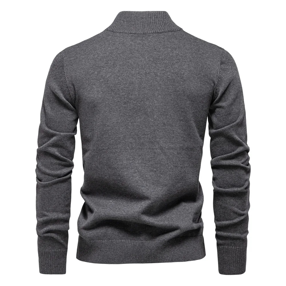 2025 Autumn Men's Sweatwear Warm Pullover Solid Color Half Zipper Casual Sweater Slim Long Sleeve Men's Sweatshirts Winter Top.