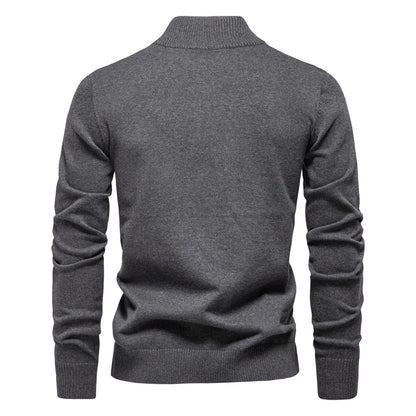 2025 Autumn Men's Sweatwear Warm Pullover Solid Color Half Zipper Casual Sweater Slim Long Sleeve Men's Sweatshirts Winter Top.