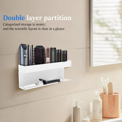 Haartrockner-Halter, Wandmontage, Aufbewahrungsregal, Dyson Airwrap-Halter mit speziellem Steckerschlitz, Haarpflege-Werkzeug, Badezimmer-Organizer