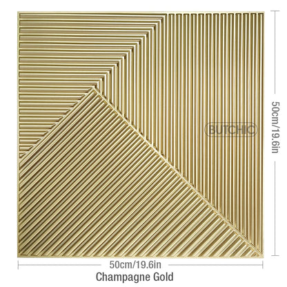 12 PCS 50x50cm car Metal plating color 3D Wall Panel gold luxurious electroplate 3D Wall Stickers Wedding party background wall