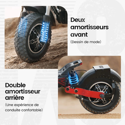 iScooter iX8 12 inch Electric Scooter 2400W Dual Motor Off Road E-Scooter 20Ah 60km/h Scooters 70km Max Range Foldable EScooters.