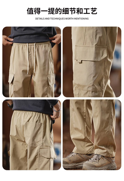 New in Tall Men Cargo Pants Elastic Waist Extra Long Length 115cm Male Waterproof Trousers Lengthened Slim Thin Leg 190cm 200 Cm.