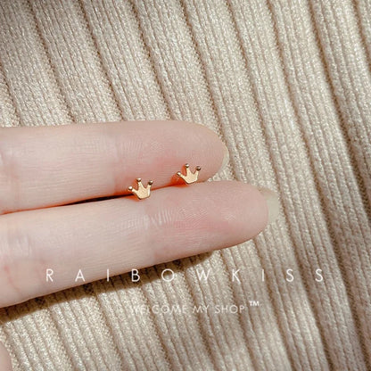 silver-plate Gold Color Mini Small Butterfly Heart Stud Earring For Women Cartilage Helix Tragus Ear Piercing Jewelry Gift.