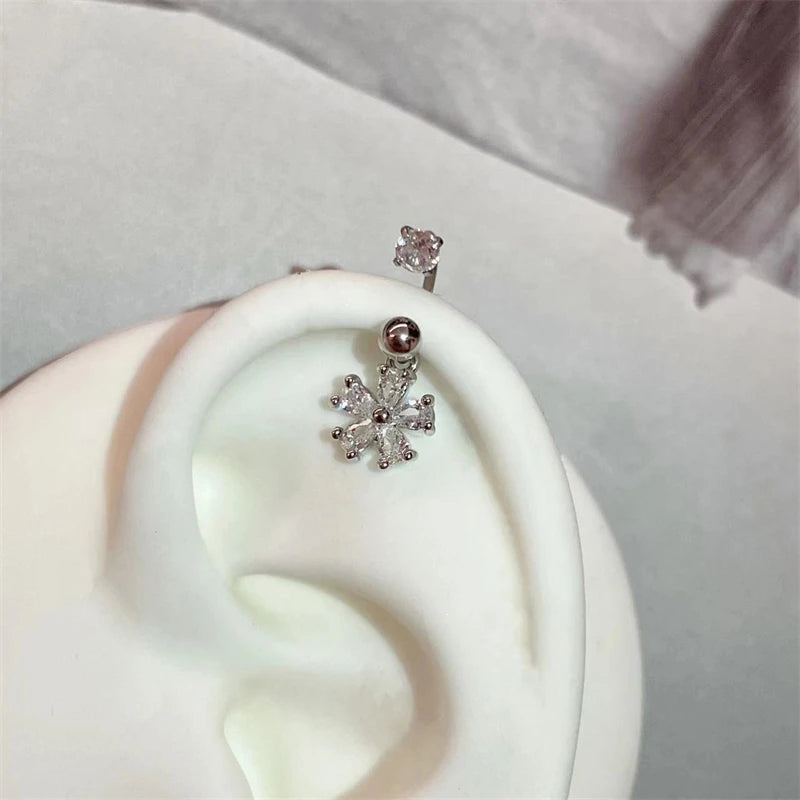 1 PCS Star Silver Color 316L Stainless Steel Ear Bone Nail for Women New Fashion Allergy Prevention Jewelry Gifts