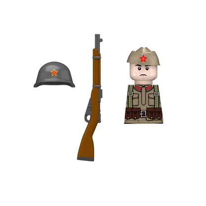 Military WWII Figure Building Blocks Accessories MP40 Rocket Launcher MG42 Officer Army Camouflage Soldier Pzf 98K Toy Gift N029.