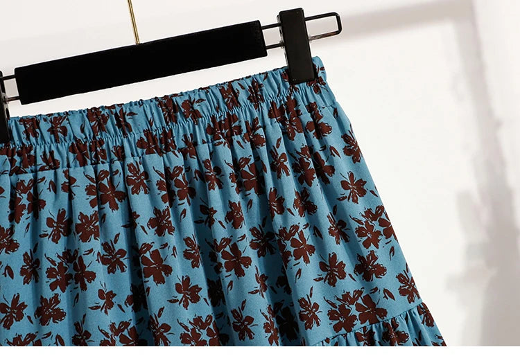 Zjaiss Autumn 2025 Floral Pleated A- Line Skirt Vintage Draped Elegant Chinese Style Women's Half-length Skirts With Lining