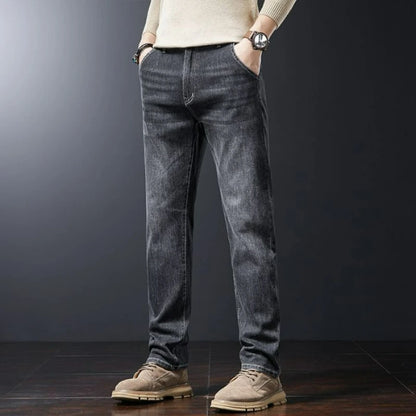 Autumn Winter Men's Fashion Casual Stretch Straight-leg  Jeans Men Streetwear Denim Jogger Pants Men Baggy Harem Jean Trousers.
