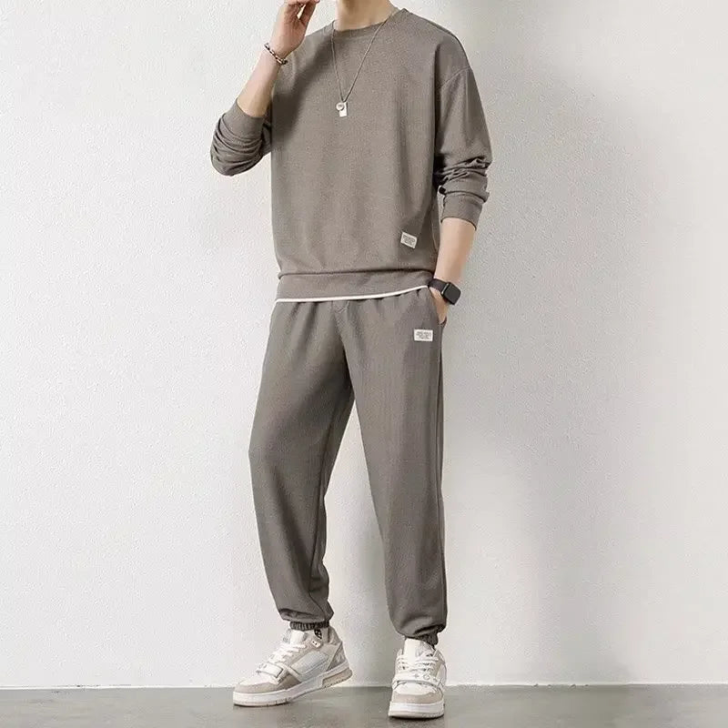 Loose Men's Long Sleeve Hoodie And Pants Set Spring Autumn New Style Casual Sports Youth Loose Fit Male Fashion Outfit.