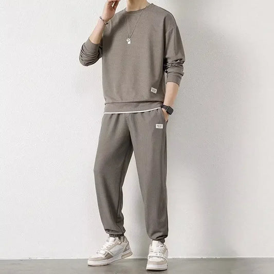 Loose Men's Long Sleeve Hoodie And Pants Set Spring Autumn New Style Casual Sports Youth Loose Fit Male Fashion Outfit.